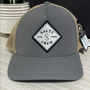 Salty Crew Gray and Tan Trucker Hat!! NWT!!